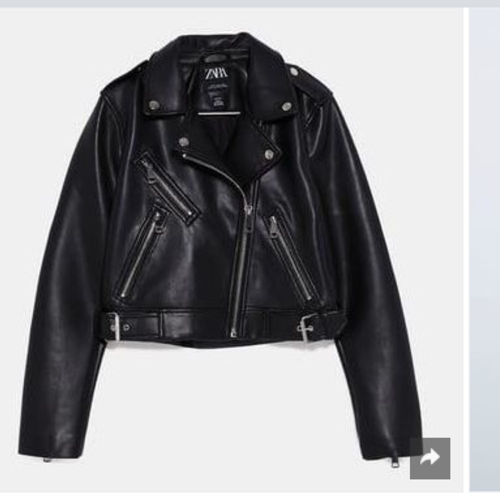 Zara M Black Leather Jacket Great Condition